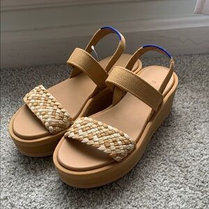 Rothy's Tan and Brown Platform Sandals fit size 6.5